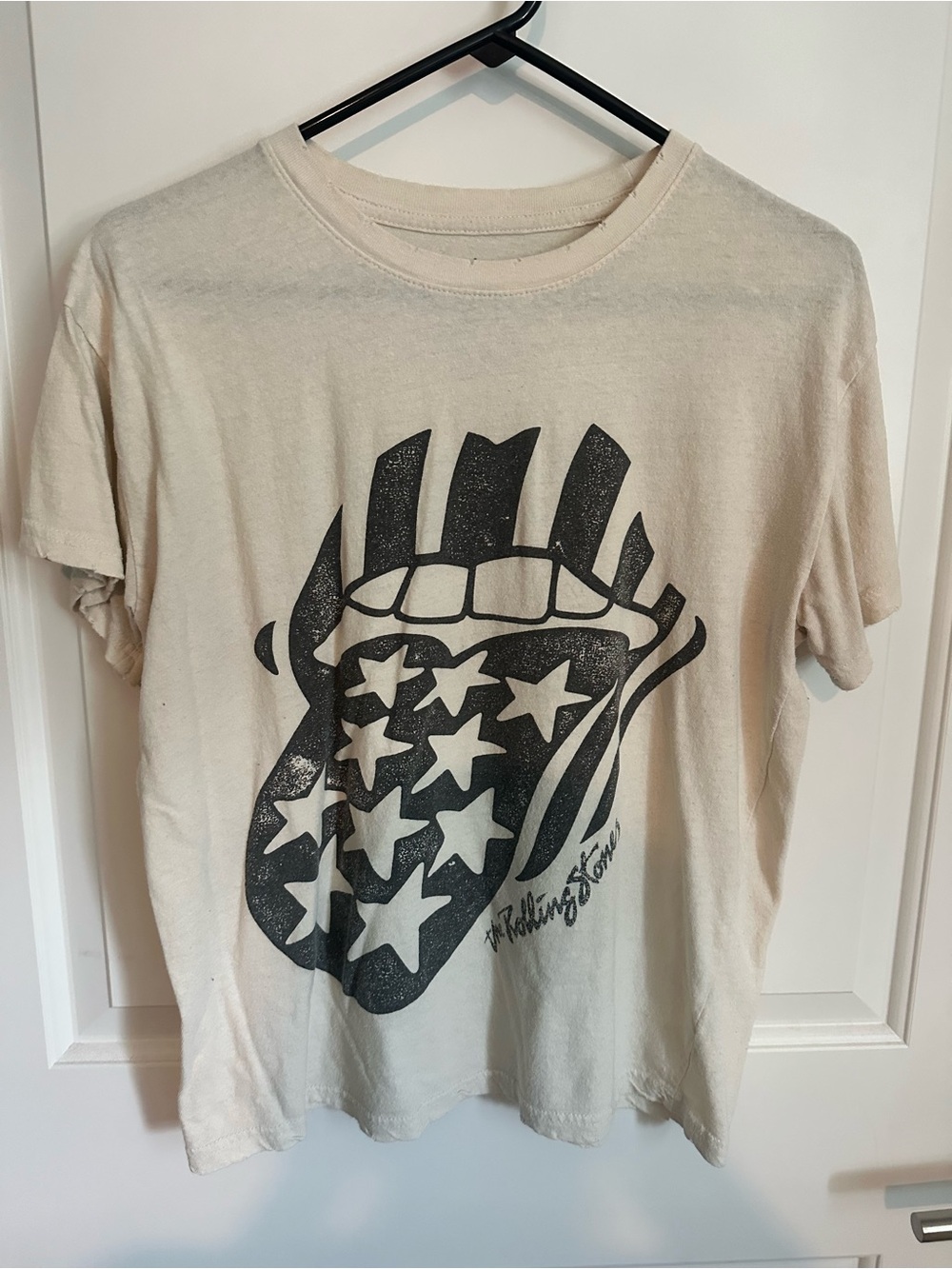 the Rolling Stones Cream Short Sleeve Tee with Black Graphic
